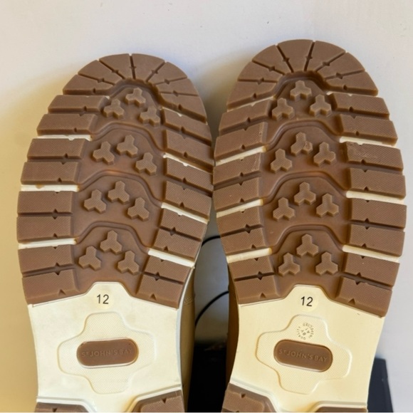 St. John's Bay Brock Block Heel Lace Up Boots, Wheat Light Tan, Size 12, NWT - Picture 7 of 9